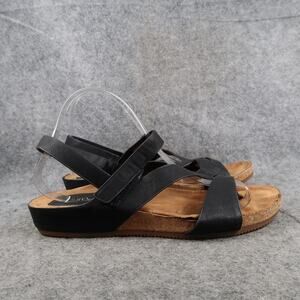 Euro Soft Shoes Womens 10 Sandals Fashion Casual Comfort Slingback Black Thong